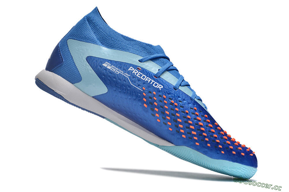 Men's Adidas Predator Accuracy.1 IC Indoor & Futsal High-Tops Football Shoes - Blue/White/Orange 4