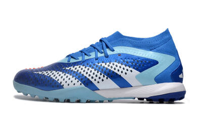 Men's Adidas Predator Accuracy.1 TF Artificial Turf High-Tops Football Shoes - Blue/White/Orange