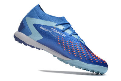 Men's Adidas Predator Accuracy.1 TF Artificial Turf High-Tops Football Shoes - Blue/White/Orange