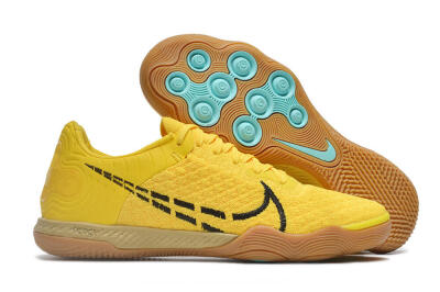 Men's Nike React Gato IC Indoor & Futsal Low-Tops Football Shoes - Yellow/Black/Brown