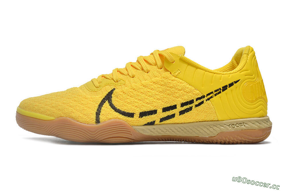 Men's Nike React Gato IC Indoor & Futsal Low-Tops Football Shoes - Yellow/Black/Brown 0