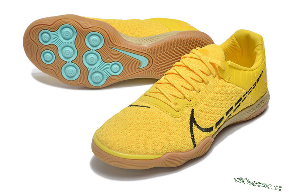 Men's Nike React Gato IC Indoor & Futsal Low-Tops Football Shoes - Yellow/Black/Brown 3