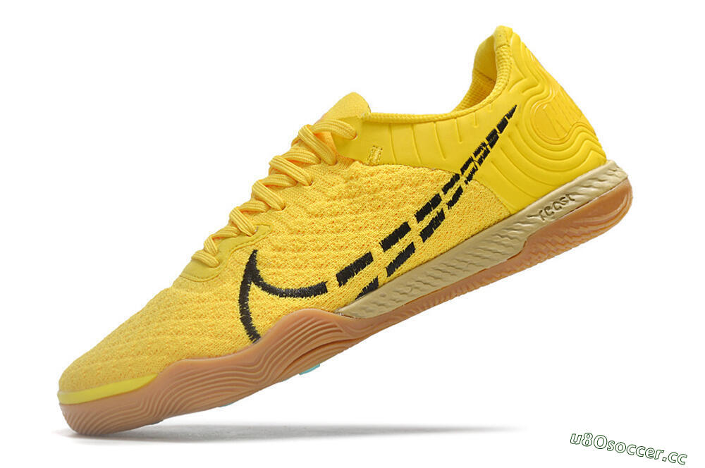 Men's Nike React Gato IC Indoor & Futsal Low-Tops Football Shoes - Yellow/Black/Brown 5