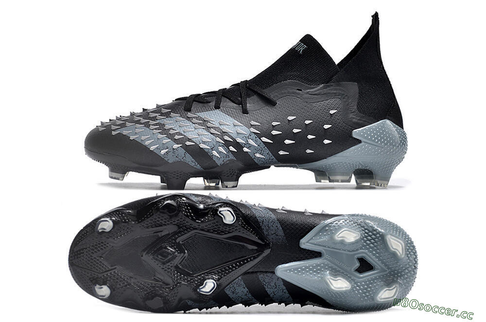 Unisex Adidas Predator Freak.1 FG Firm Ground Low-Tops Football Boots - Black/White/Grey 1