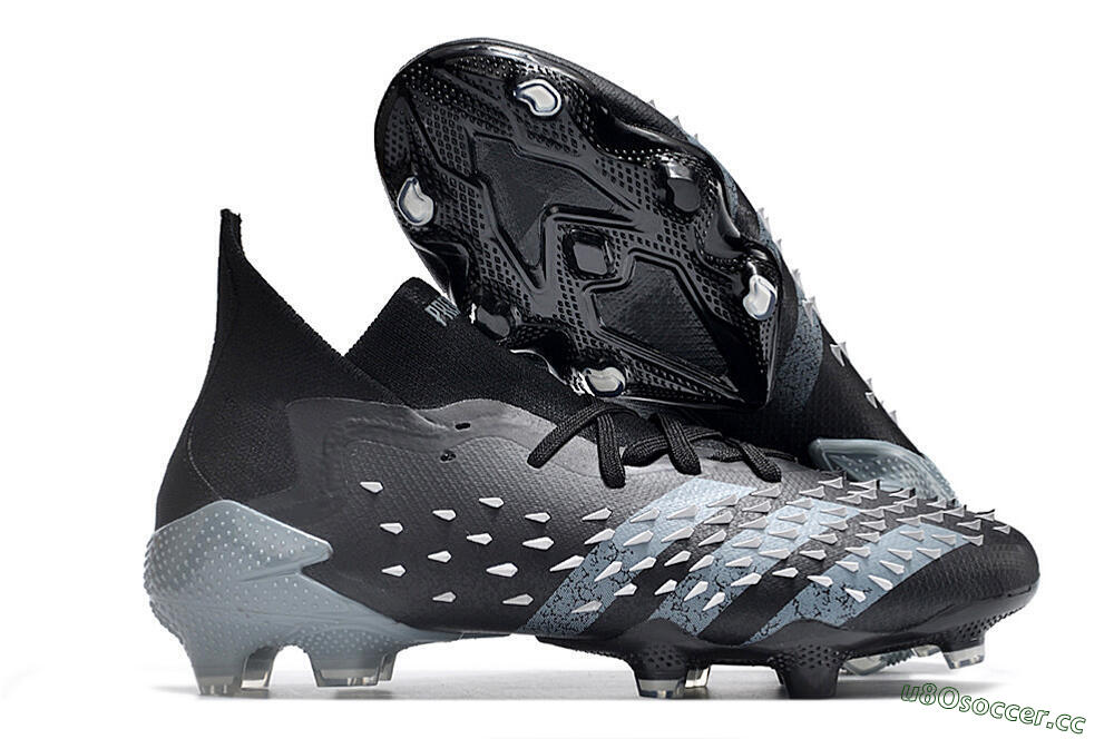 Unisex Adidas Predator Freak.1 FG Firm Ground Low-Tops Football Boots - Black/White/Grey 2