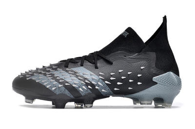 Unisex Adidas Predator Freak.1 FG Firm Ground Low-Tops Football Boots - Black/White/Grey
