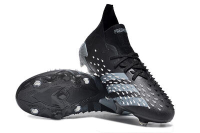 Unisex Adidas Predator Freak.1 FG Firm Ground Low-Tops Football Boots - Black/White/Grey