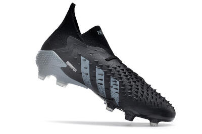 Unisex Adidas Predator Freak.1 FG Firm Ground Low-Tops Football Boots - Black/White/Grey