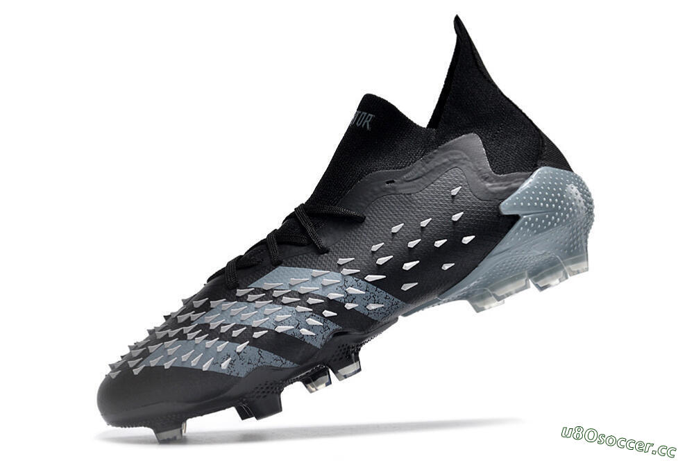 Unisex Adidas Predator Freak.1 FG Firm Ground Low-Tops Football Boots - Black/White/Grey 5