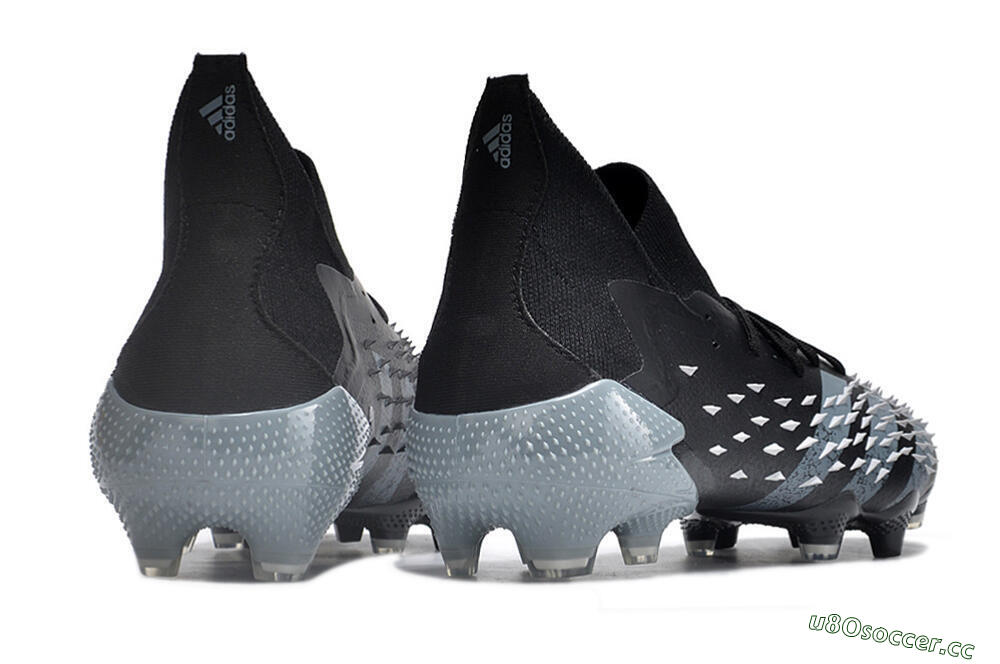 Unisex Adidas Predator Freak.1 FG Firm Ground Low-Tops Football Boots - Black/White/Grey 6