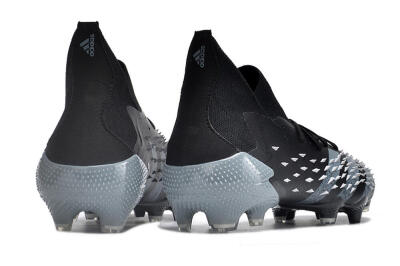 Unisex Adidas Predator Freak.1 FG Firm Ground Low-Tops Football Boots - Black/White/Grey