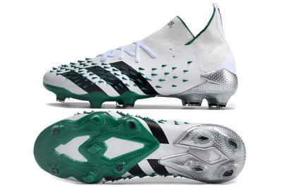 Unisex Adidas Predator Freak.1 FG Firm Ground Low-Tops Football Boots - White/Green/Black