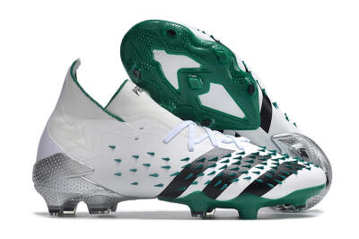 Unisex Adidas Predator Freak.1 FG Firm Ground Low-Tops Football Boots - White/Green/Black