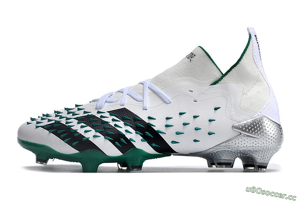 Unisex Adidas Predator Freak.1 FG Firm Ground Low-Tops Football Boots - White/Green/Black 0