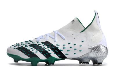 Unisex Adidas Predator Freak.1 FG Firm Ground Low-Tops Football Boots - White/Green/Black