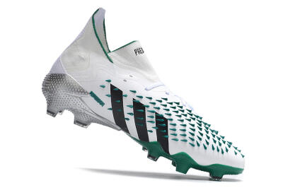 Unisex Adidas Predator Freak.1 FG Firm Ground Low-Tops Football Boots - White/Green/Black