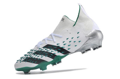 Unisex Adidas Predator Freak.1 FG Firm Ground Low-Tops Football Boots - White/Green/Black