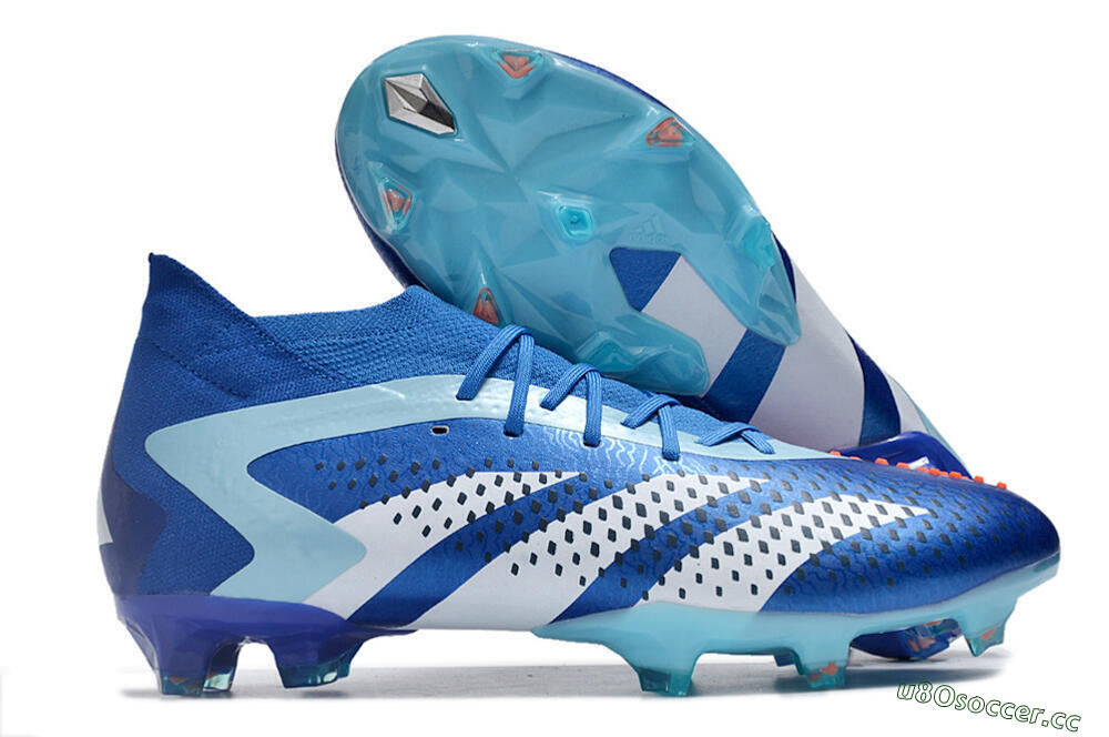 Men's Adidas Predator Accuracy.1 FG Firm Ground High-Tops Football Boots - Blue/Jade/White 2