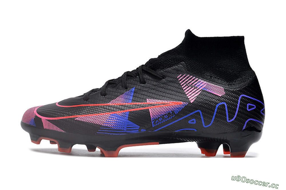 Unisex Nike Air Zoom Mercurial Superfly 9 Elite FG Firm Ground High-Tops Football Boots - Black/Purple/Pink 0