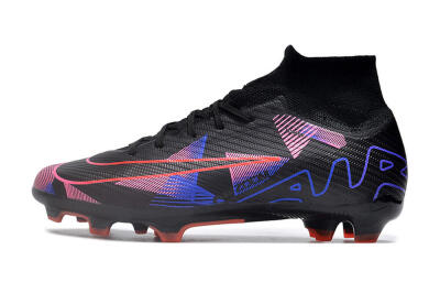 Unisex Nike Air Zoom Mercurial Superfly 9 Elite FG Firm Ground High-Tops Football Boots - Black/Purple/Pink