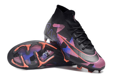 Unisex Nike Air Zoom Mercurial Superfly 9 Elite FG Firm Ground High-Tops Football Boots - Black/Purple/Pink