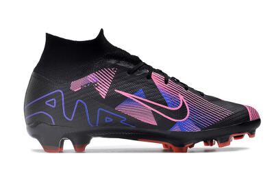 Unisex Nike Air Zoom Mercurial Superfly 9 Elite FG Firm Ground High-Tops Football Boots - Black/Purple/Pink