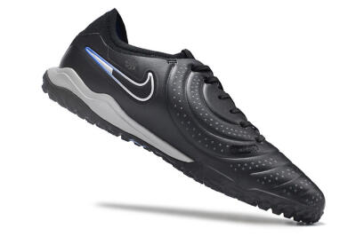 Men's NikeTiempo Legend 10 TF Artificial Turf Low-Tops Football Shoes - Black/Blue/White