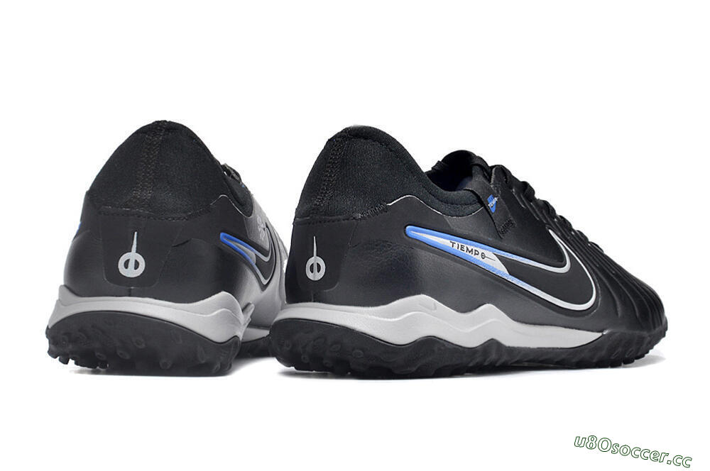 Men's NikeTiempo Legend 10 TF Artificial Turf Low-Tops Football Shoes - Black/Blue/White 6