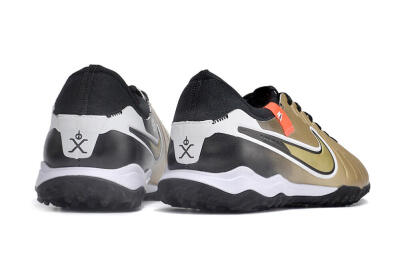 Men's Nike Tiempo Legend 10 TF Artificial Turf Low-Tops Football Shoes - Gold/White/Black