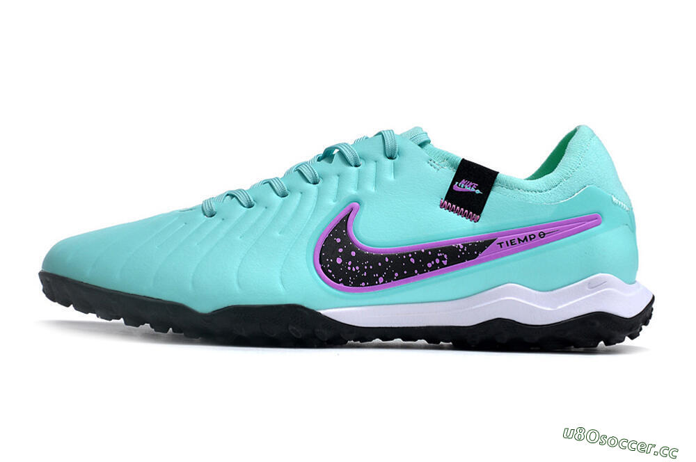 Men's Nike Tiempo Legend 10 TF Artificial Turf Low-Tops Football Shoes - Blue/Black/Purple 0