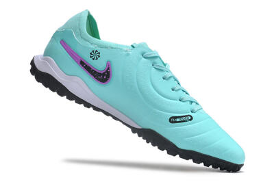 Men's Nike Tiempo Legend 10 TF Artificial Turf Low-Tops Football Shoes - Blue/Black/Purple