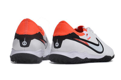 Men's NikeTiempo Legend 10 TF Artificial Turf Low-Tops Football Shoes - White/Black/Orange