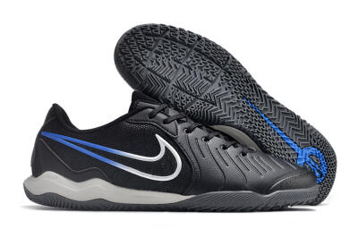 Men's Nike Tiempo Legend 10 Academy IC Indoor & Futsal Low-Tops Football Shoes - Black/White/Blue