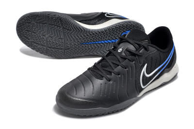Men's Nike Tiempo Legend 10 Academy IC Indoor & Futsal Low-Tops Football Shoes - Black/White/Blue