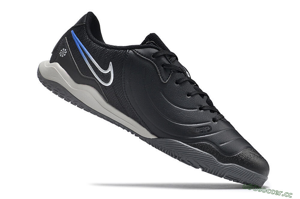 Men's Nike Tiempo Legend 10 Academy IC Indoor & Futsal Low-Tops Football Shoes - Black/White/Blue 4