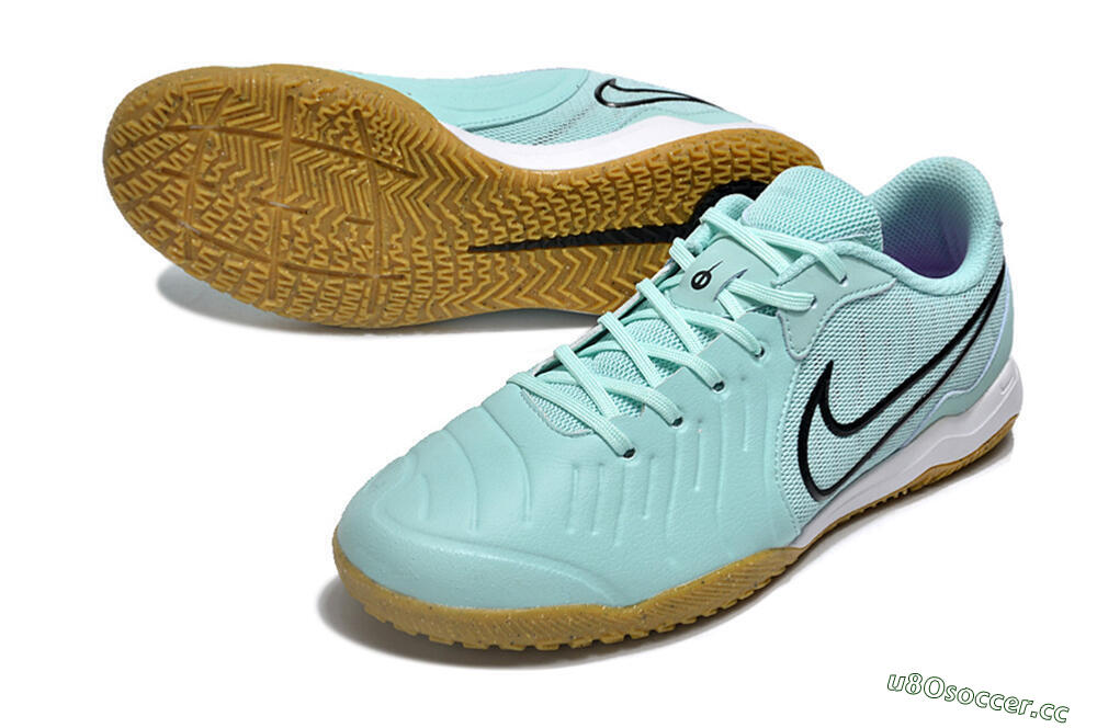Men's Nike Tiempo Legend 10 Academy IC Indoor & Futsal Low-Tops Football Shoes - Blue/Black/Brown 3