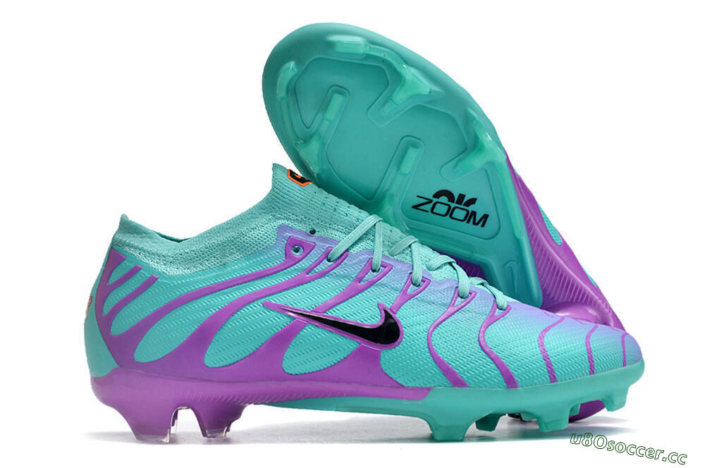 Men's Nike Air Zoom Mercurial Vapor 15 Elite FG Firm Ground Low-Tops Football Boots - Jade/Purple/Black 2