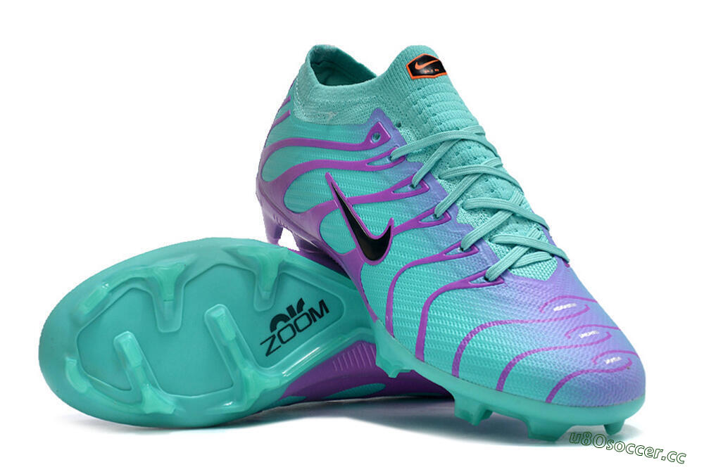 Men's Nike Air Zoom Mercurial Vapor 15 Elite FG Firm Ground Low-Tops Football Boots - Jade/Purple/Black 3