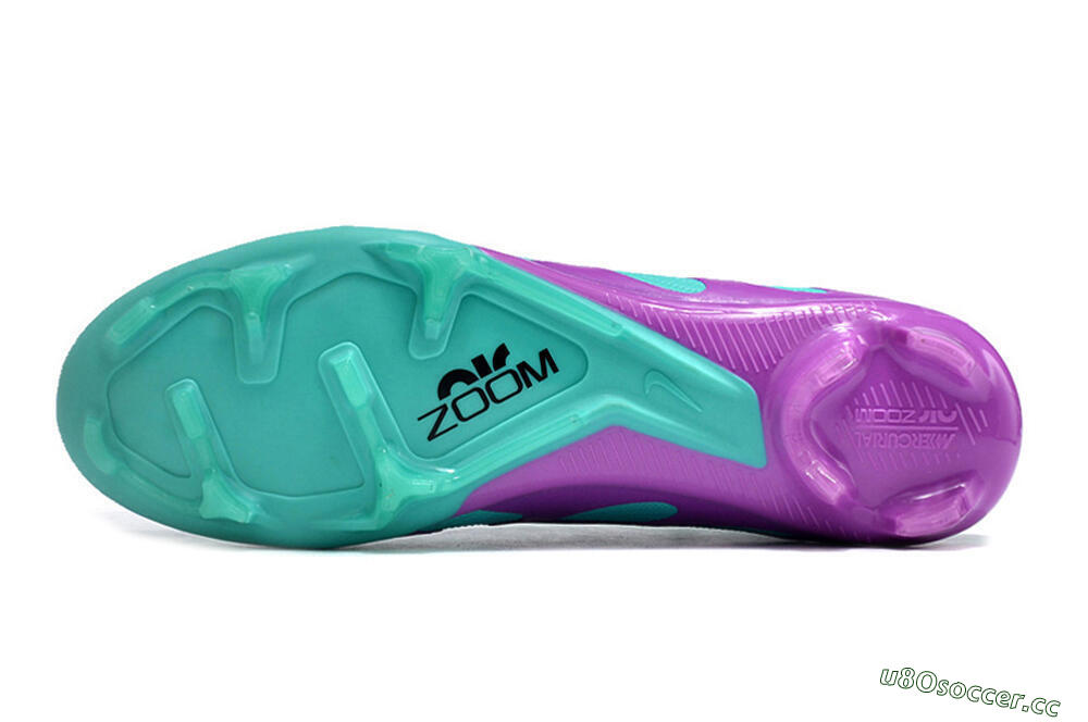Men's Nike Air Zoom Mercurial Vapor 15 Elite FG Firm Ground Low-Tops Football Boots - Jade/Purple/Black 6