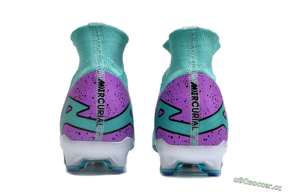 Unisex Nike Air Zoom Mercurial Superfly 9 Elite AG Artificial Grass High-Tops Football Boots - Jade/Purple/Black 5