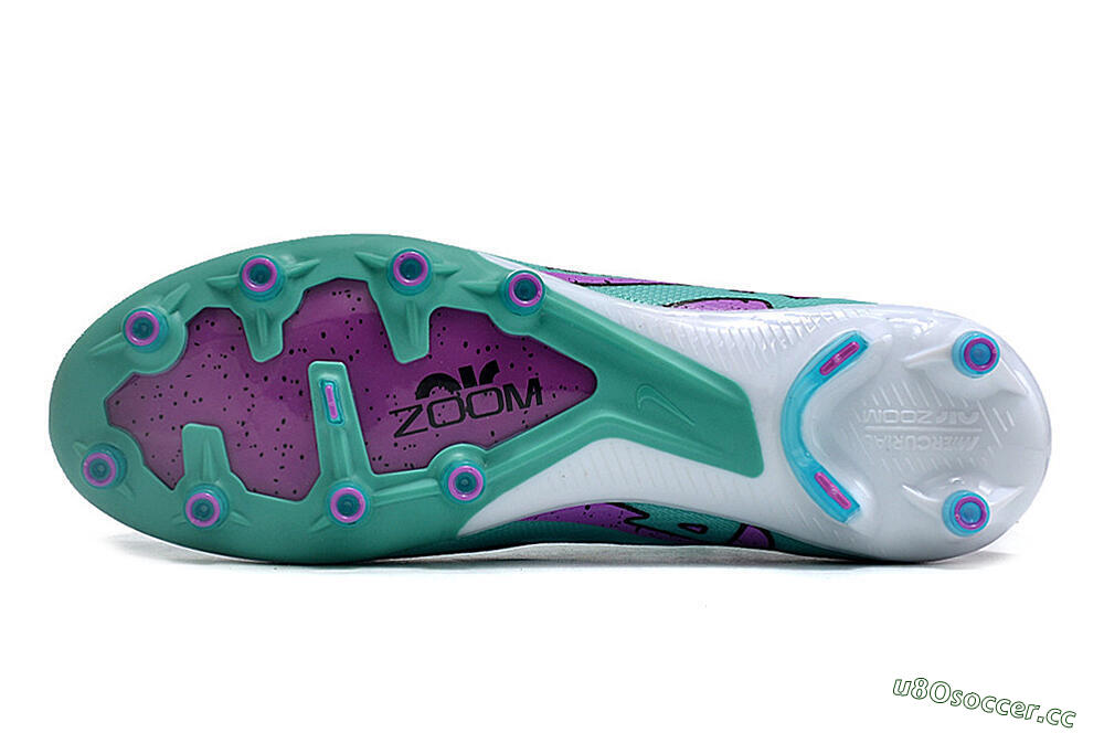 Unisex Nike Air Zoom Mercurial Superfly 9 Elite AG Artificial Grass High-Tops Football Boots - Jade/Purple/Black 6