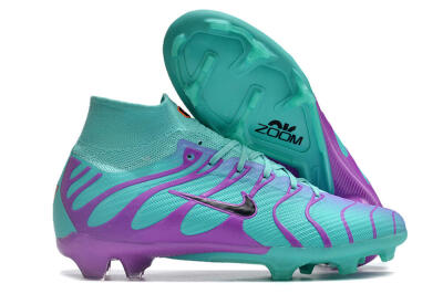 Men's Nike Air Zoom Mercurial Superfly 9 Elite FG Firm Ground High-Tops Football Boots - Jade/Purple/Black