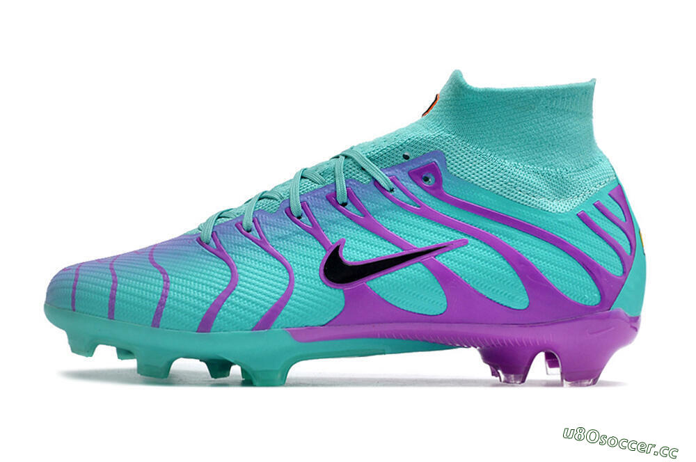 Men's Nike Air Zoom Mercurial Superfly 9 Elite FG Firm Ground High-Tops Football Boots - Jade/Purple/Black 0