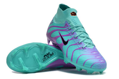 Men's Nike Air Zoom Mercurial Superfly 9 Elite FG Firm Ground High-Tops Football Boots - Jade/Purple/Black