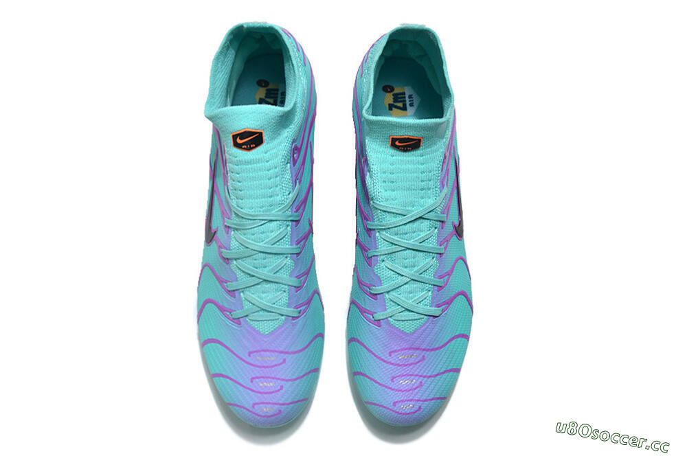 Men's Nike Air Zoom Mercurial Superfly 9 Elite FG Firm Ground High-Tops Football Boots - Jade/Purple/Black 4