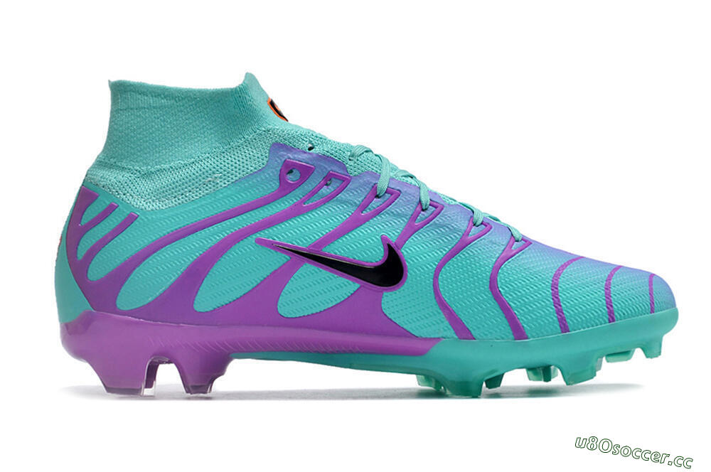 Men's Nike Air Zoom Mercurial Superfly 9 Elite FG Firm Ground High-Tops Football Boots - Jade/Purple/Black 7