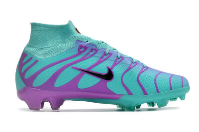 Men's Nike Air Zoom Mercurial Superfly 9 Elite FG Firm Ground High-Tops Football Boots - Jade/Purple/Black
