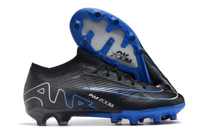 Unisex Nike Air Zoom Mercurial Vapor 15 Elite AG Artificial Grass Low-Tops Football Boots - Black/Blue/White