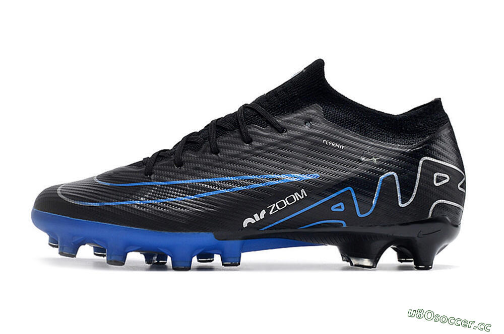 Unisex Nike Air Zoom Mercurial Vapor 15 Elite AG Artificial Grass Low-Tops Football Boots - Black/Blue/White 0