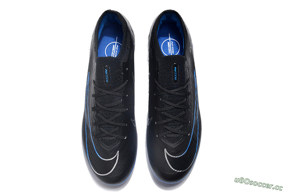 Unisex Nike Air Zoom Mercurial Vapor 15 Elite AG Artificial Grass Low-Tops Football Boots - Black/Blue/White 4